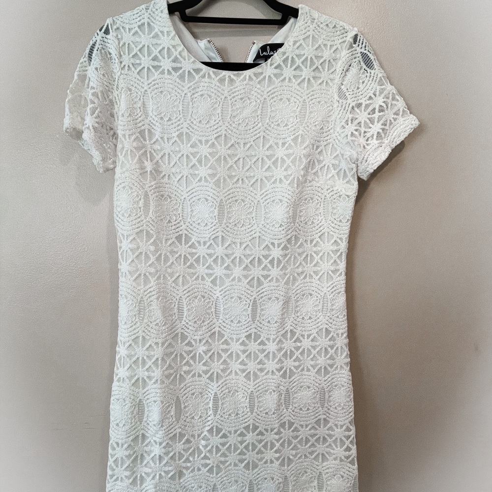 LuLu’s White Lace Dress, Size S